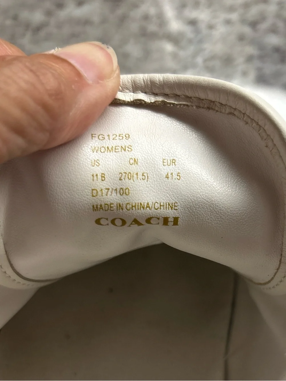 Coach Porter off white Leather Lace-Up Sneakers with Floral Heel size 11